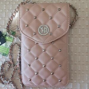 Badgley Mischka Dusty Pink Quilted Phone Crossbody NWT